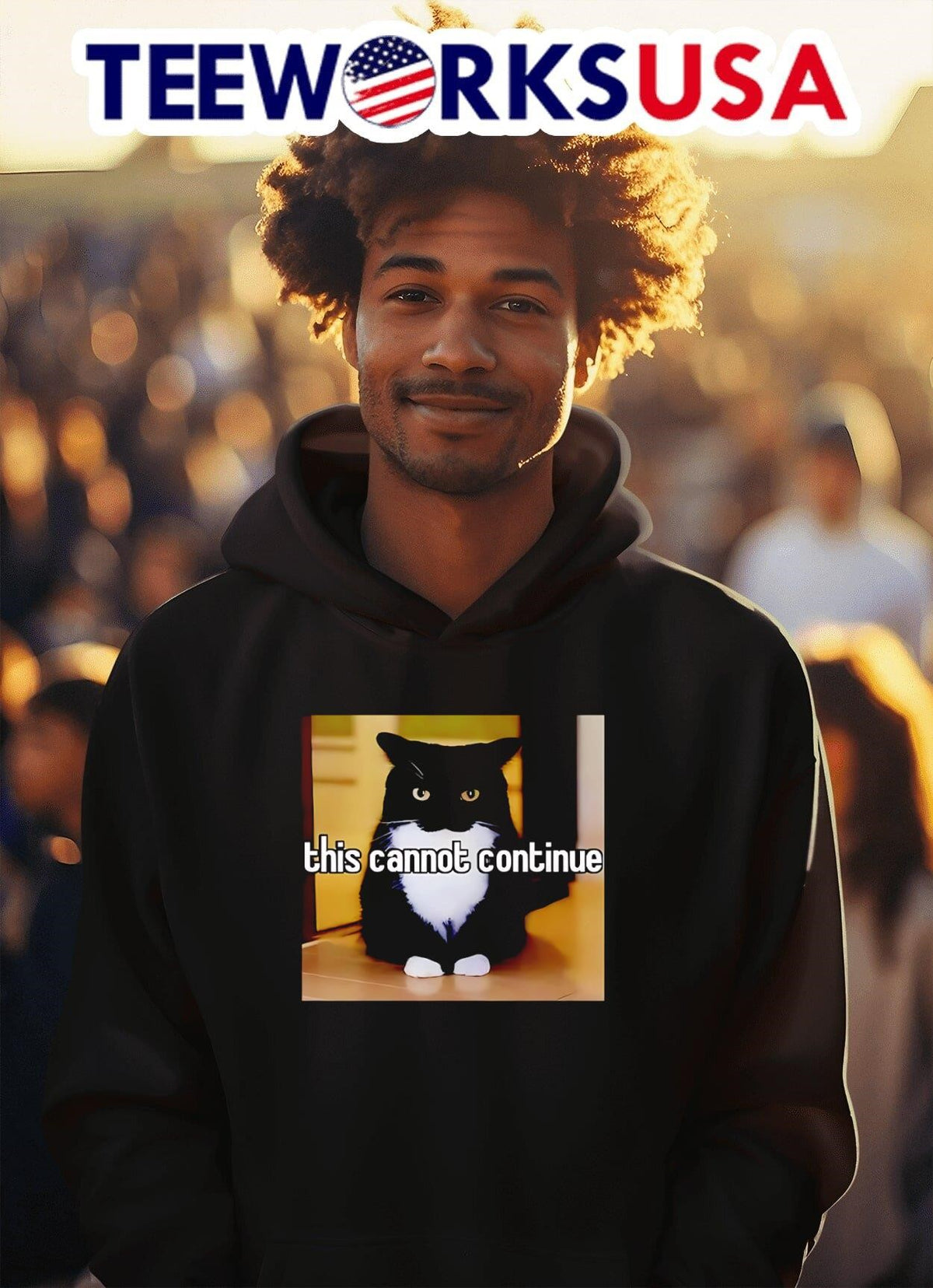 Cat This Cannot Continue - Adult & Kids T-Shirts, Sweatshirts & Hoodies apparel design preview 2
