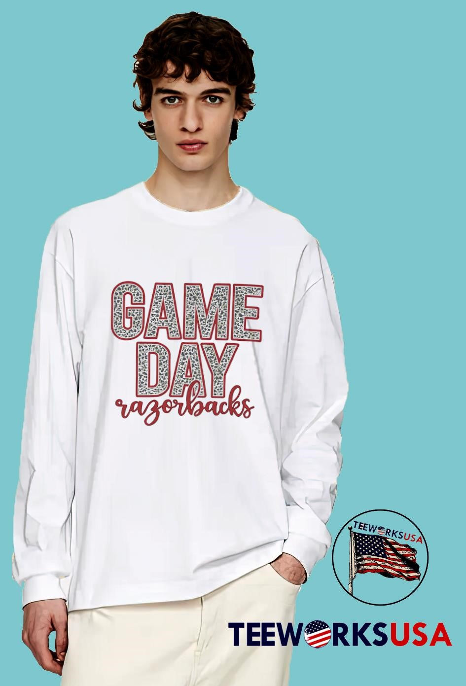 Game Day Razorbacks leopard - Adult & Kids T-Shirts, Sweatshirts & Hoodies apparel design preview 4