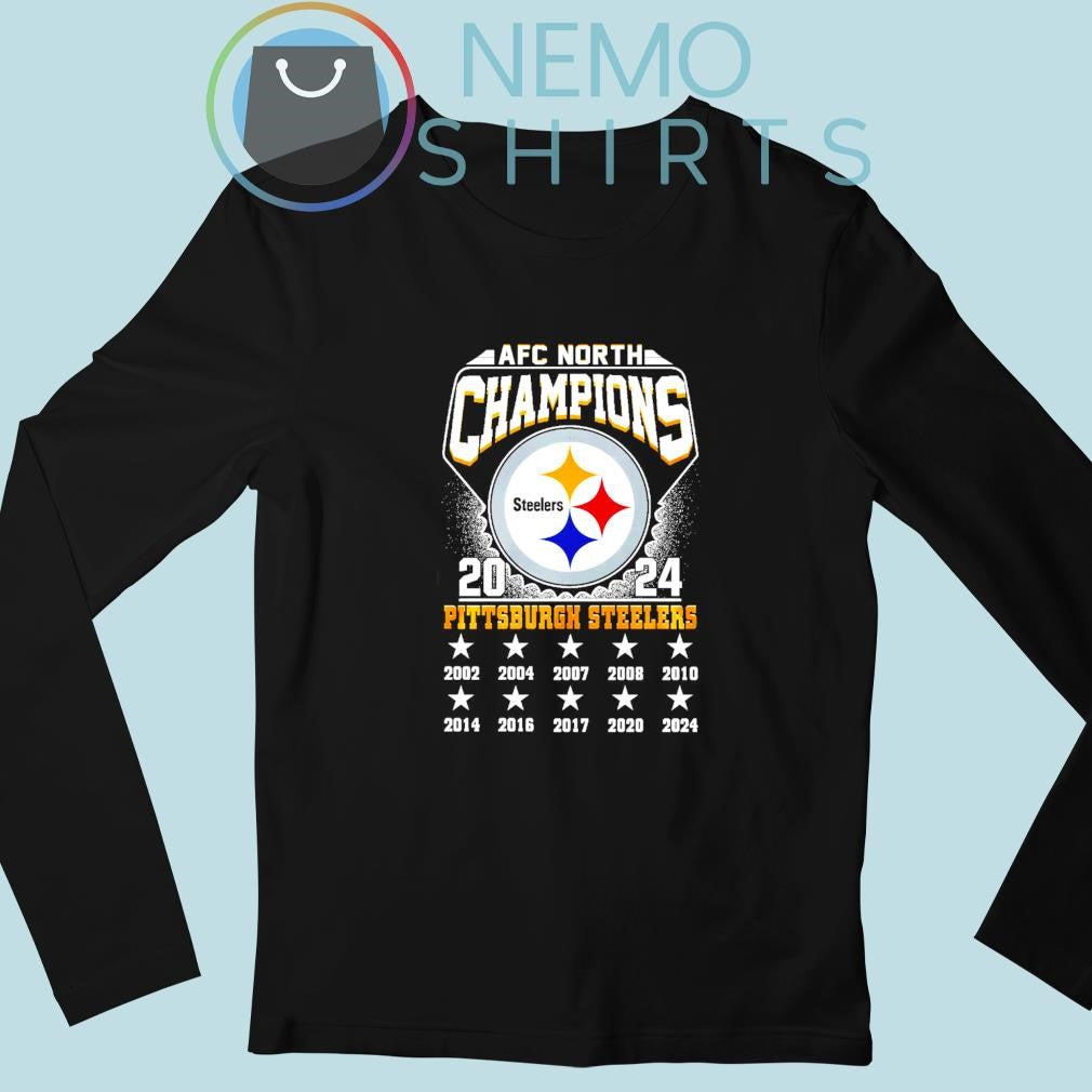 Pittsburgh Steelers 2024 AFC North champions 2002 to - Adult & Kids T-Shirts, Sweatshirts & Hoodies apparel design preview 3