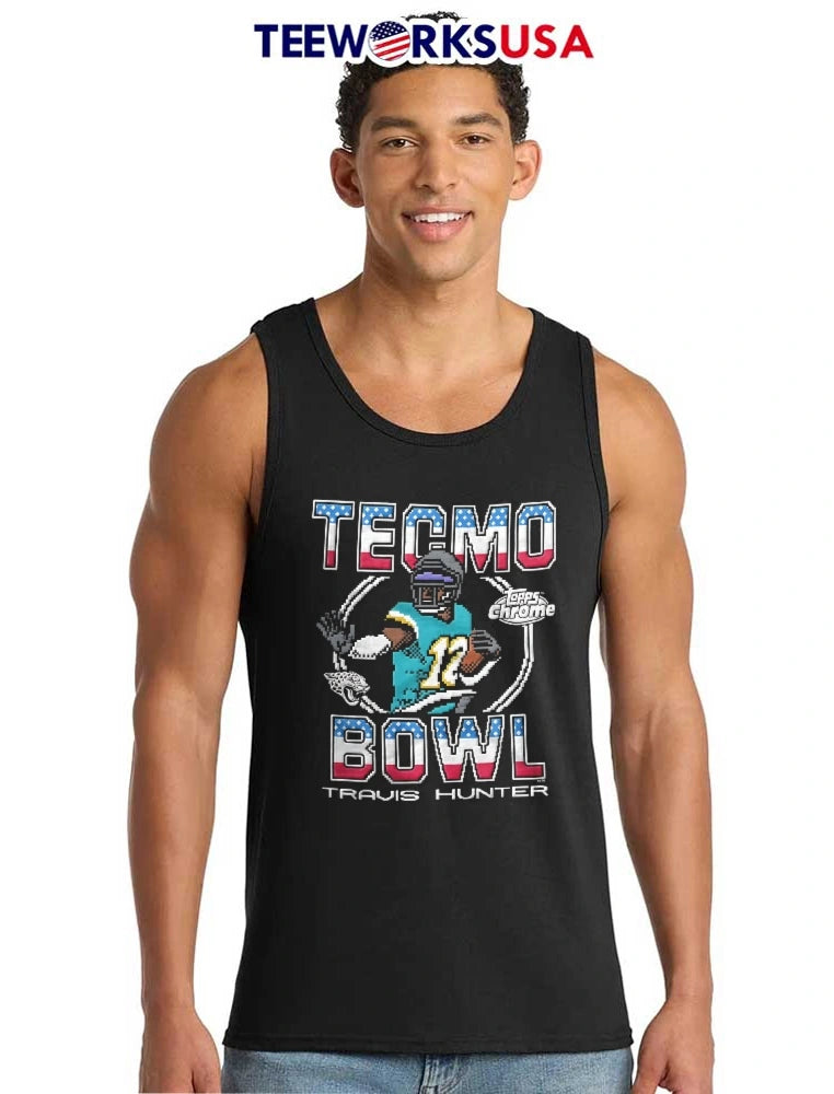 Tecmo Bowl x Topps Chrome Jaguars Travis Hunter - Adult & Kids T-Shirts, Sweatshirts & Hoodies apparel design preview 6