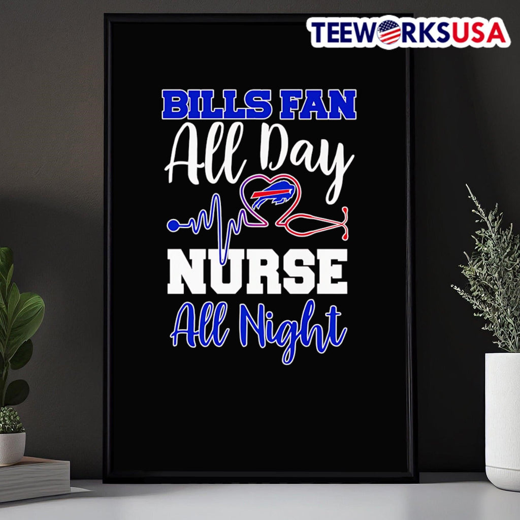 Bills fan all day nurse night - Adult & Kids T-Shirts, Sweatshirts & Hoodies apparel design preview 5
