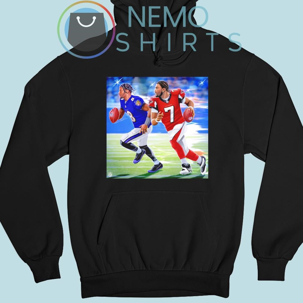 Lamar Jackson passes Michael Vick for the all-time QB - Adult & Kids T-Shirts, Sweatshirts & Hoodies apparel design preview 2