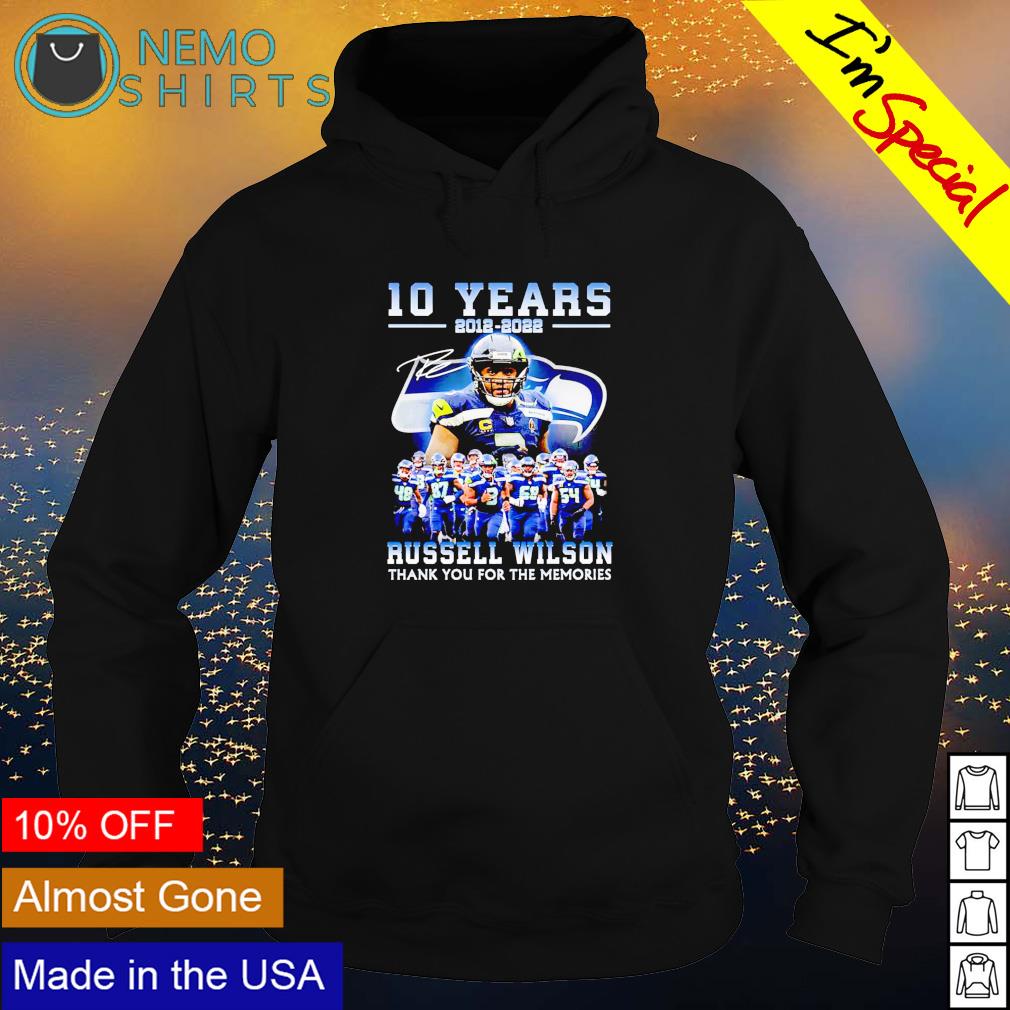 10 years Russell Wilson 2012 2022 thank you for the - Adult & Kids T-Shirts, Sweatshirts & Hoodies apparel design preview 2