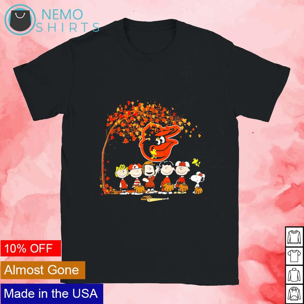 The peanuts just a girl who loves fall and Orioles - Adult & Kids T-Shirts, Sweatshirts & Hoodies apparel design preview 1