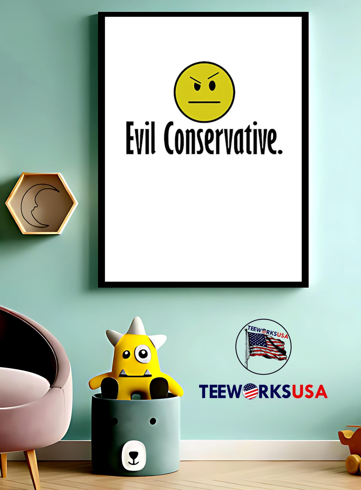 Evil Conservative Tall smle - Adult & Kids T-Shirts, Sweatshirts & Hoodies apparel design preview 3