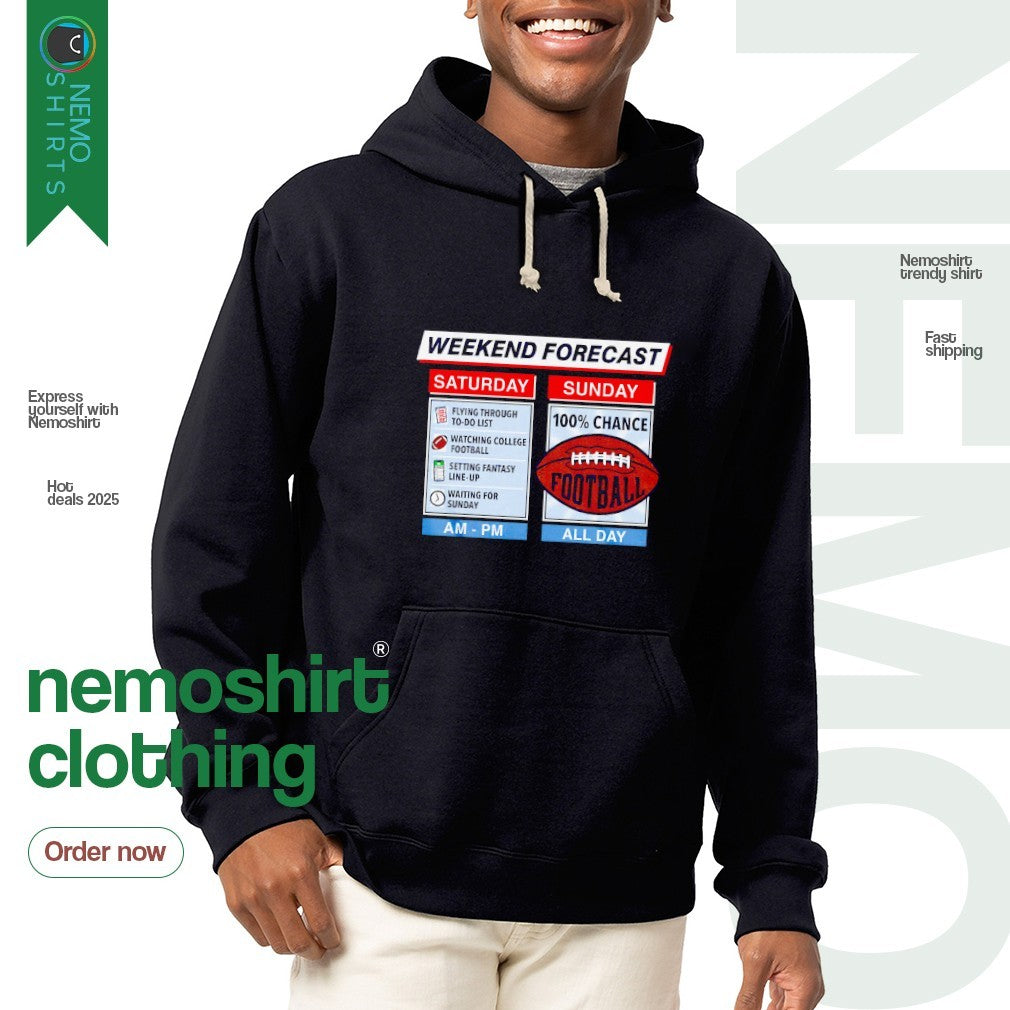 Weekend forecast Saturday vs Sunday New England - Adult & Kids T-Shirts, Sweatshirts & Hoodies apparel design preview 2