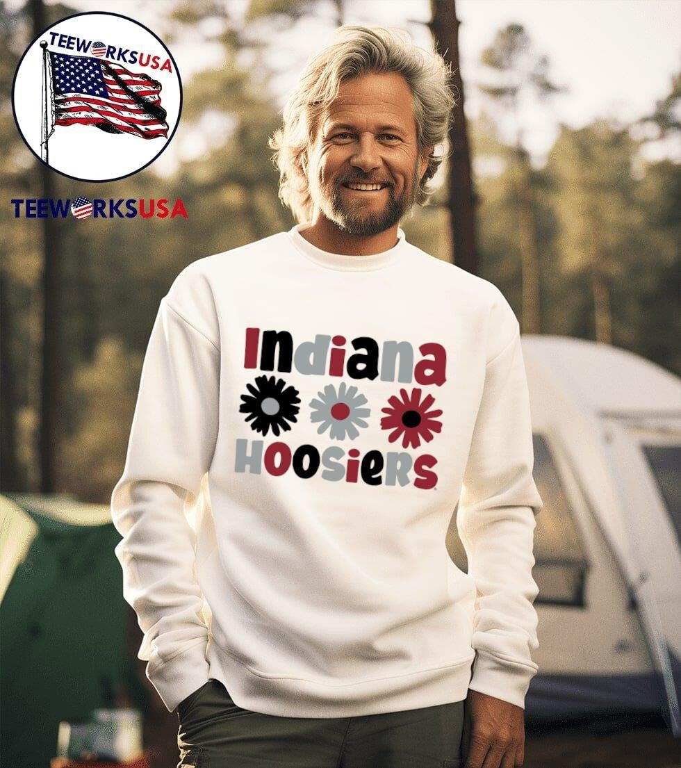 Indiana Hoosiers Daisy flower - Adult & Kids T-Shirts, Sweatshirts & Hoodies apparel design preview 3