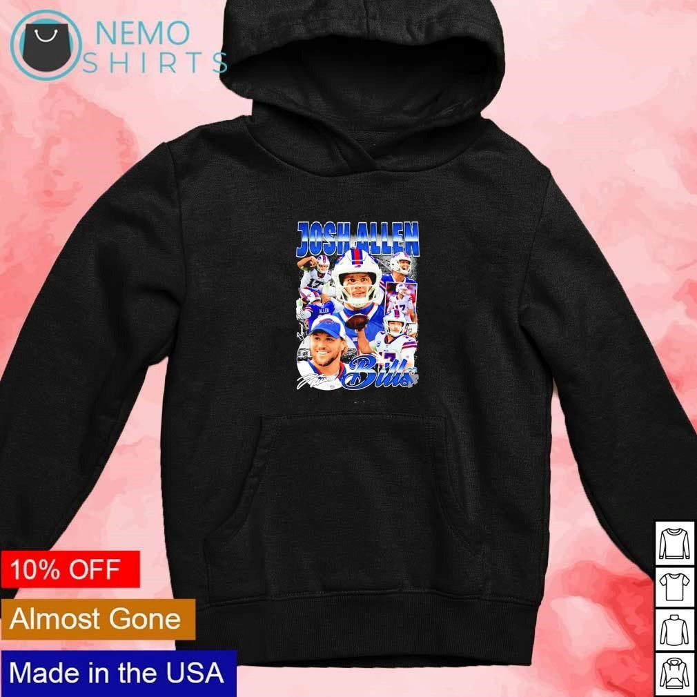 Josh Allen Buffalo Bills vintage graphic collage - Adult & Kids T-Shirts, Sweatshirts & Hoodies apparel design preview 2