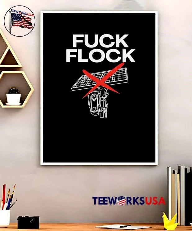 Fuck Flock Surveillance Camera Solar Panel Red X Line - Adult & Kids T-Shirts, Sweatshirts & Hoodies apparel design preview 5