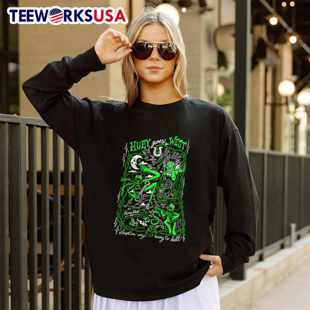 Huey Goes West Fluston Next 666 Miles Bustin My Way - Adult & Kids T-Shirts, Sweatshirts & Hoodies apparel design preview 4