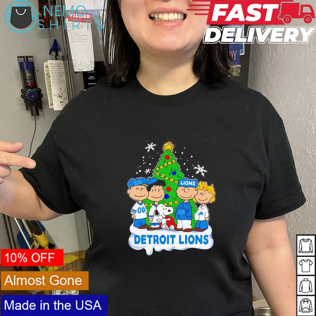 Peanuts characters Detroit Lions Christmas - Adult & Kids T-Shirts, Sweatshirts & Hoodies apparel design preview 3