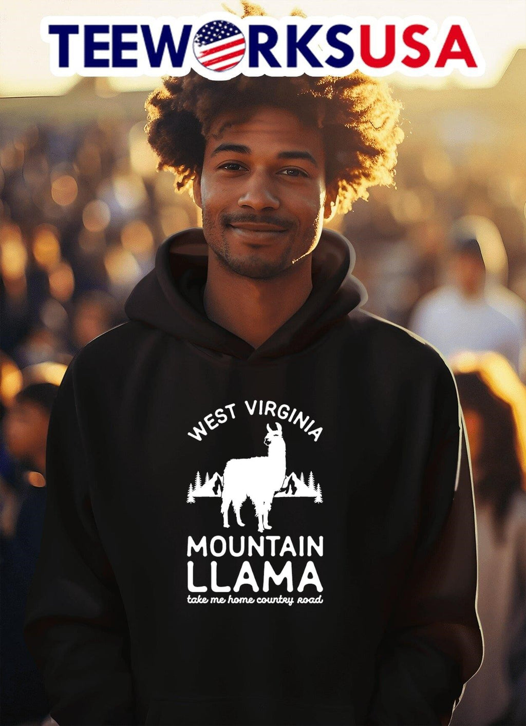 West Virginia mountain LLAMA take me home country - Adult & Kids T-Shirts, Sweatshirts & Hoodies apparel design preview 2