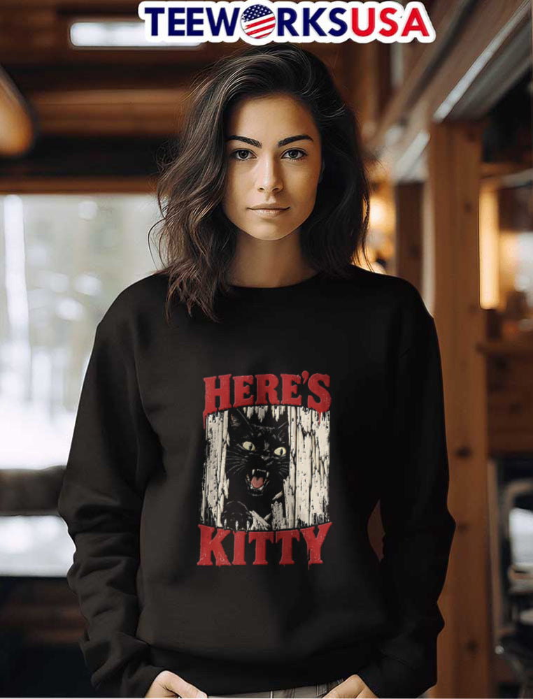 Heres Kitty black cat halloween - Adult & Kids T-Shirts, Sweatshirts & Hoodies apparel design preview 7