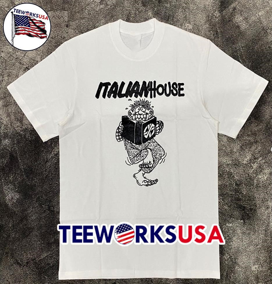 Italian House Cartoon Monster Reading Book Black and - Adult & Kids T-Shirts, Sweatshirts & Hoodies apparel design preview 1