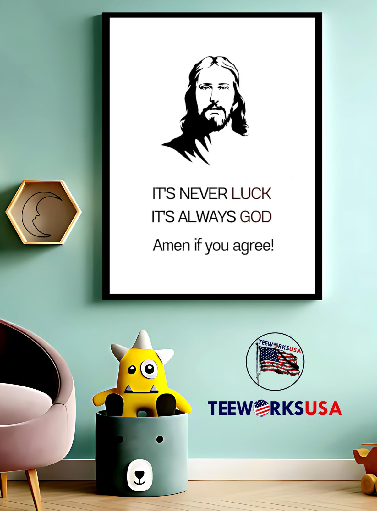 It's Never Luck Always God Amen If You Agree - Adult & Kids T-Shirts, Sweatshirts & Hoodies apparel design preview 3