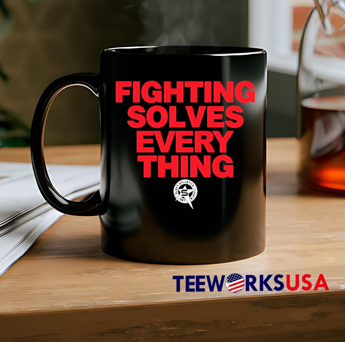 Fighting Solves Everything - Adult & Kids T-Shirts, Sweatshirts & Hoodies apparel design preview 2