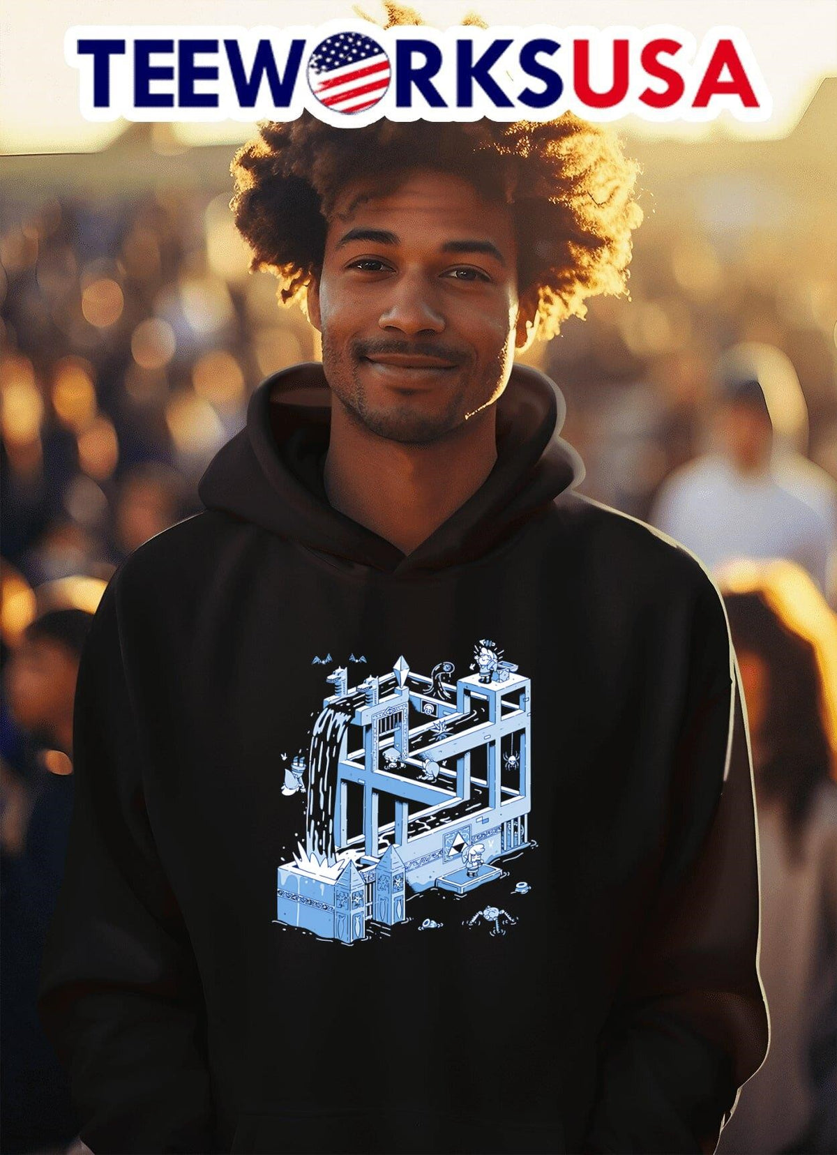 Water Temple Woes - Adult & Kids T-Shirts, Sweatshirts & Hoodies apparel design preview 2