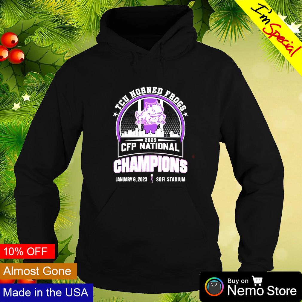 TCU Horned Frogs 2023 CFP national champions skyline - Adult & Kids T-Shirts, Sweatshirts & Hoodies apparel design preview 2