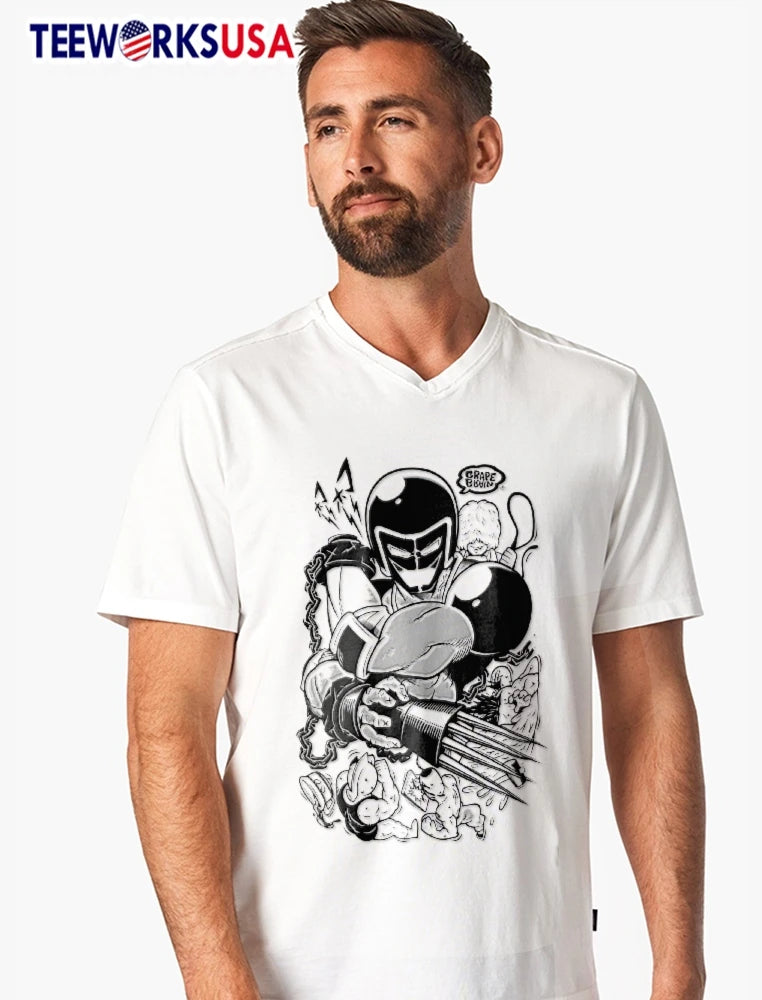 Grape Brain Masked Cyborg Wrestler Spiked Claws - Adult & Kids T-Shirts, Sweatshirts & Hoodies apparel design preview 7