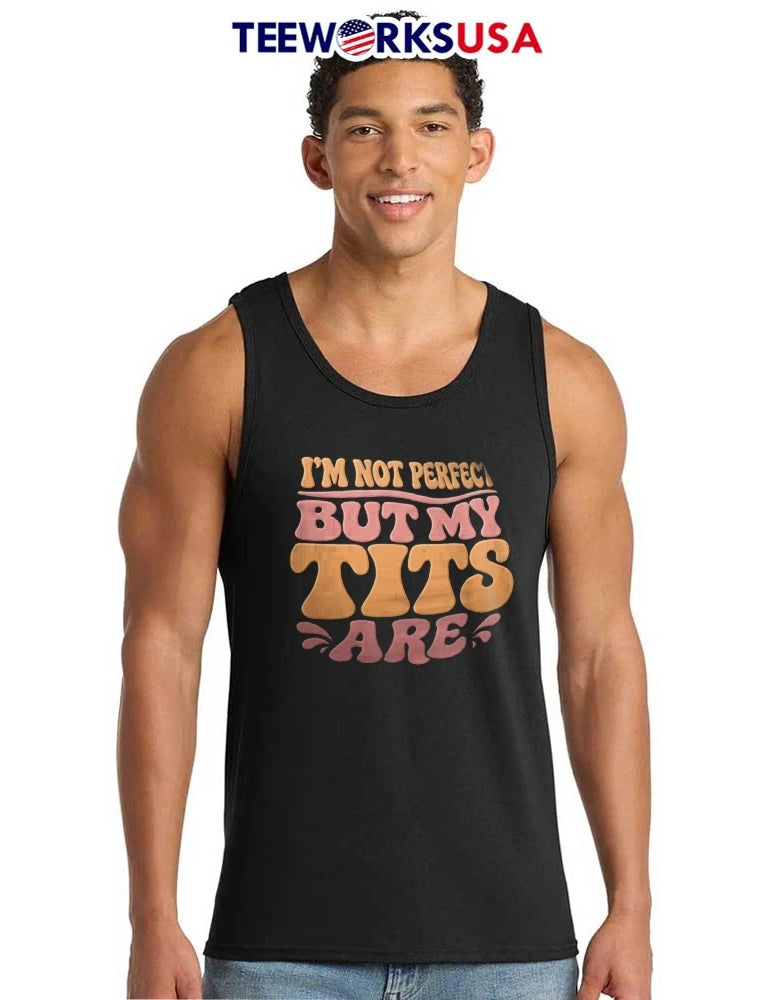 Im Not Perfect But My Tits Are Groovy Retro Wavy - Adult & Kids T-Shirts, Sweatshirts & Hoodies apparel design preview 6