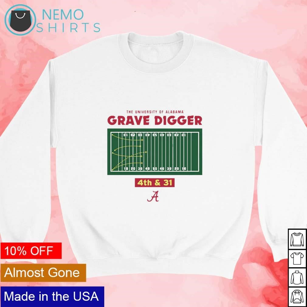 Alabama Crimson Tide grave digger 4th and 31 - Adult & Kids T-Shirts, Sweatshirts & Hoodies apparel design preview 3