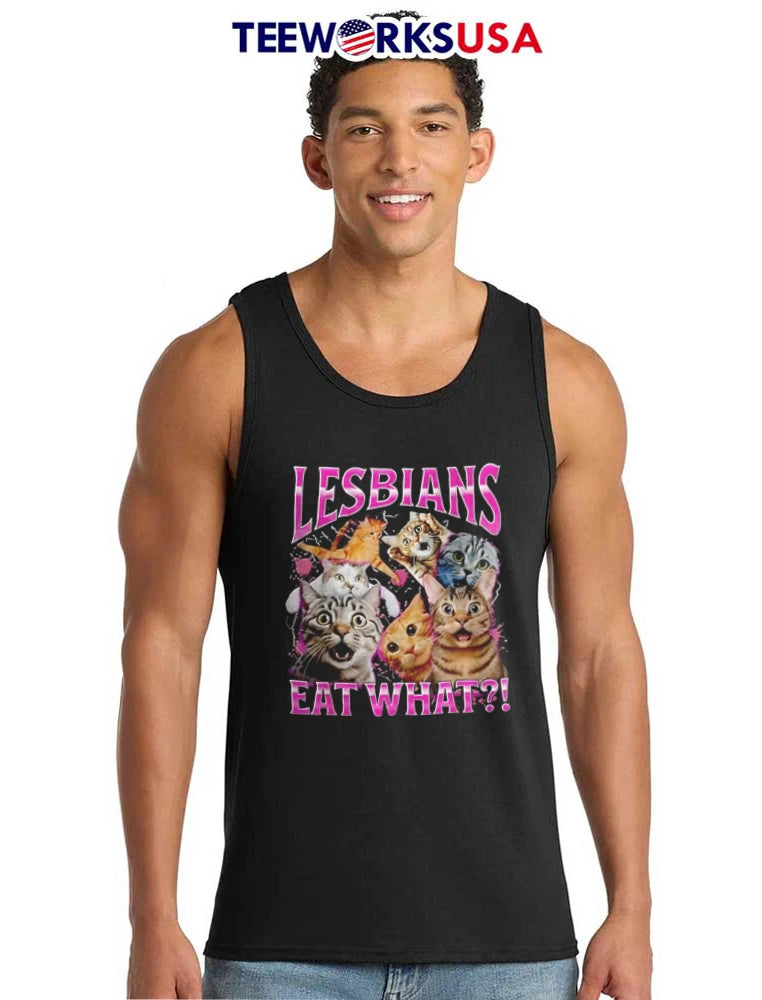 Lesbians EAT What multiple cats surprised expressions - Adult & Kids T-Shirts, Sweatshirts & Hoodies apparel design preview 6