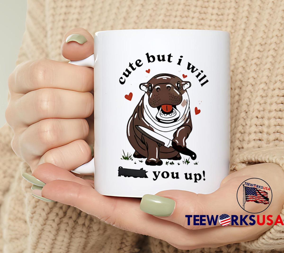 Moodeng Cute But I Will You Up - Adult & Kids T-Shirts, Sweatshirts & Hoodies apparel design preview 6