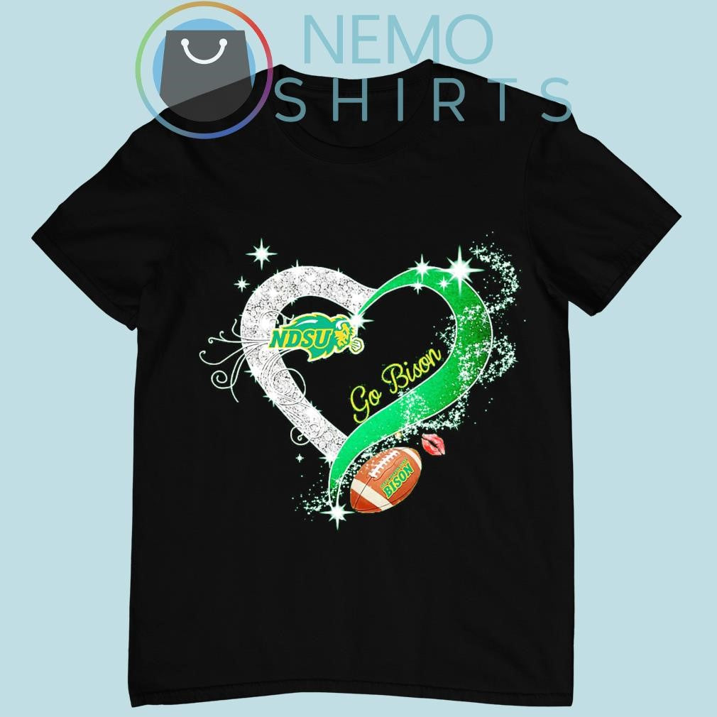 NDSU go Bison football heart - Adult & Kids T-Shirts, Sweatshirts & Hoodies apparel design preview 1