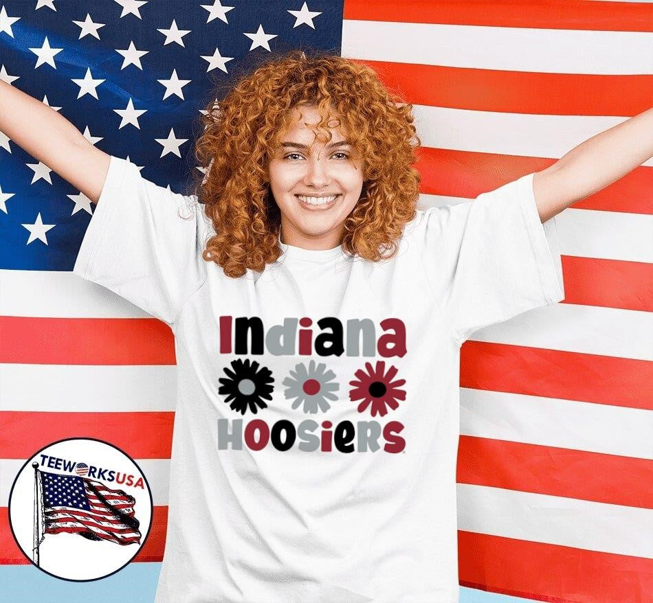Indiana Hoosiers Daisy flower - Adult & Kids T-Shirts, Sweatshirts & Hoodies apparel design preview 7