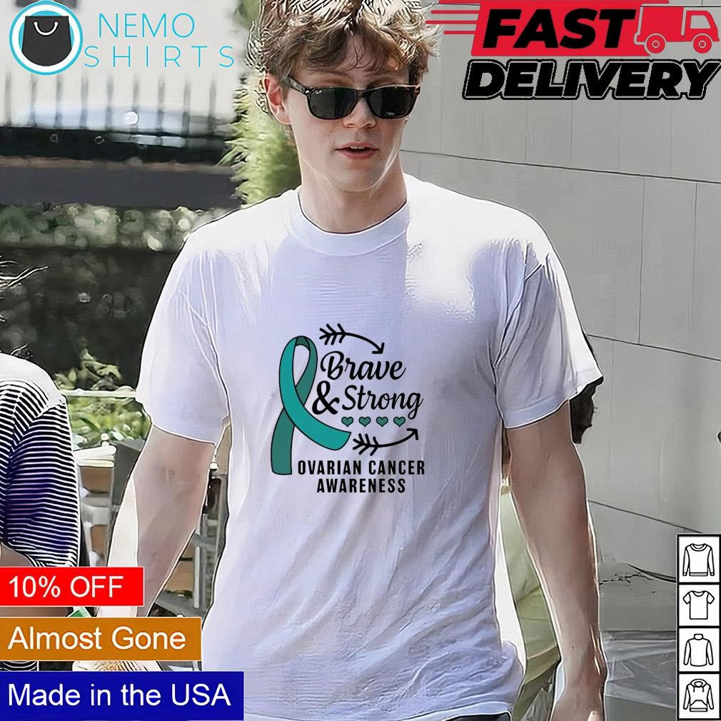 Brave and strong ovarian cancer awareness - Adult & Kids T-Shirts, Sweatshirts & Hoodies apparel design preview 4
