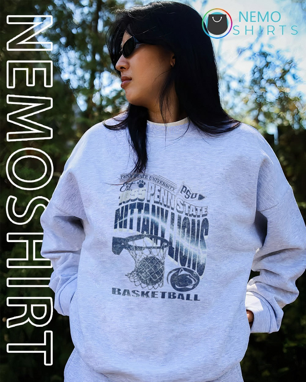 Penn State Nittany Lions basketball est 1855 PSU - Adult & Kids T-Shirts, Sweatshirts & Hoodies apparel design preview 2