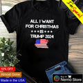 All I want for Christmas is Trump 2024 US flag - Adult & Kids T-Shirts, Sweatshirts & Hoodies apparel design preview 1