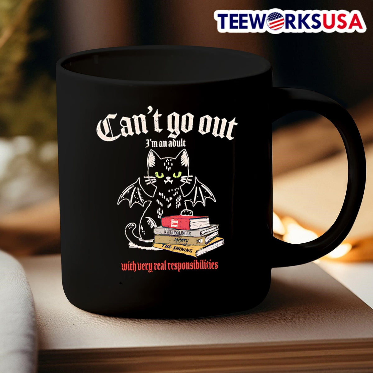 Can't go out I'm an adult with very real - Adult & Kids T-Shirts, Sweatshirts & Hoodies apparel design preview 3