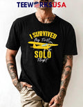 Flyboy Toys I Survived My First Solo Flight - Adult & Kids T-Shirts, Sweatshirts & Hoodies apparel design preview 1