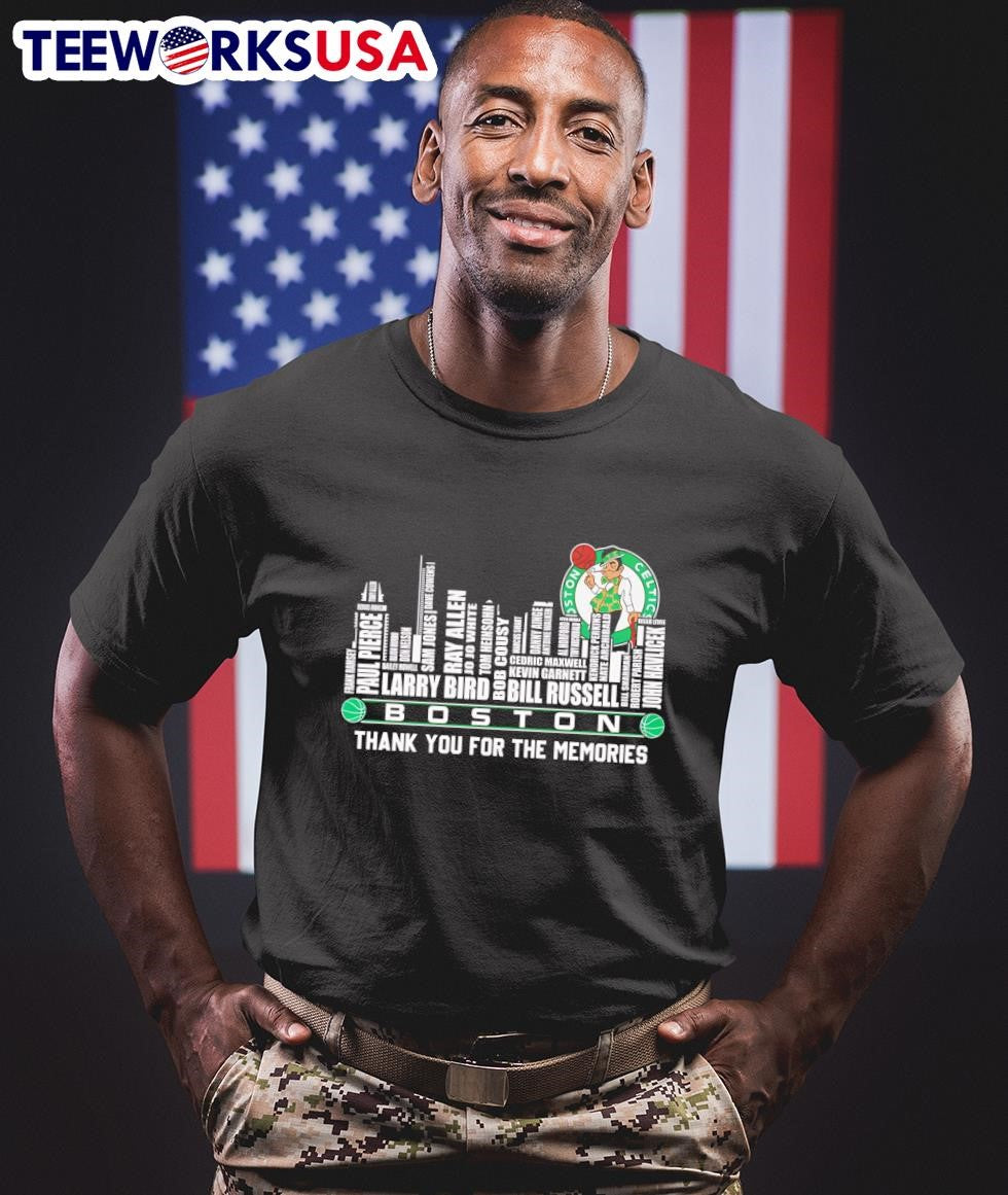 Skyline Boston Celtics thank you for the memories - Adult & Kids T-Shirts, Sweatshirts & Hoodies apparel design preview 1