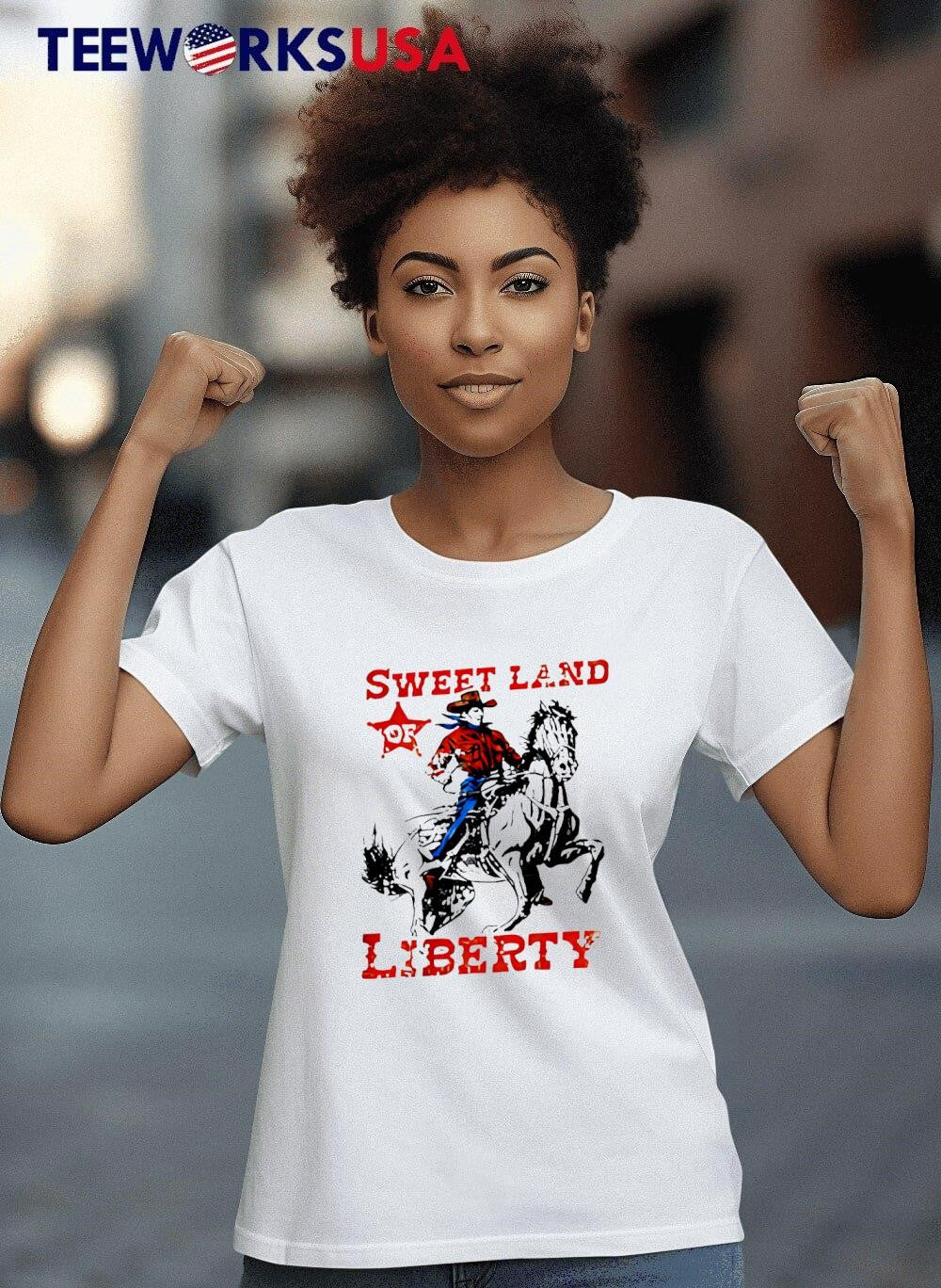 Cowboy sweet land of liberty - Adult & Kids T-Shirts, Sweatshirts & Hoodies apparel design preview 4