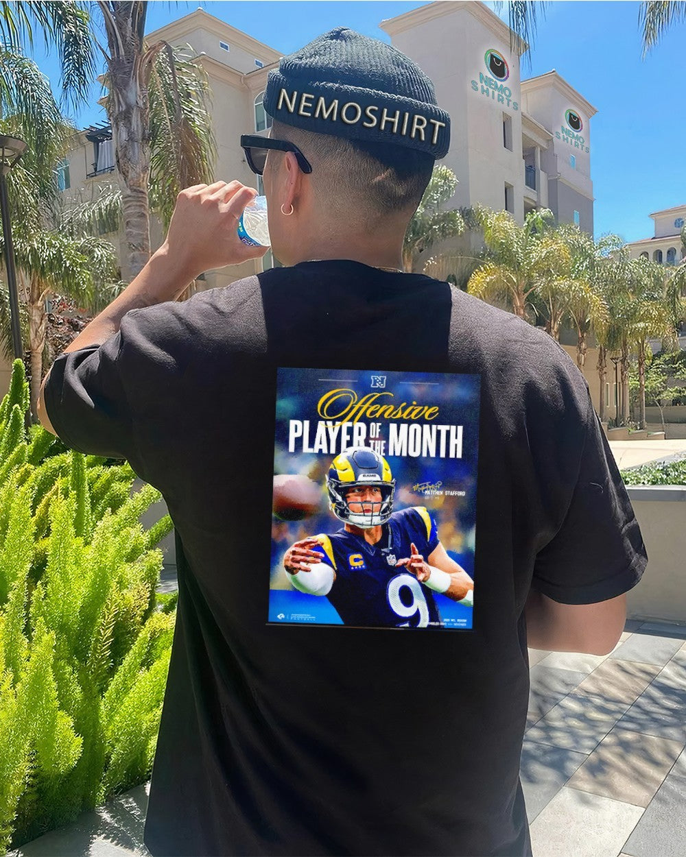 Offensive player of the month Matthew Stafford Los - Adult & Kids T-Shirts, Sweatshirts & Hoodies apparel design preview 4