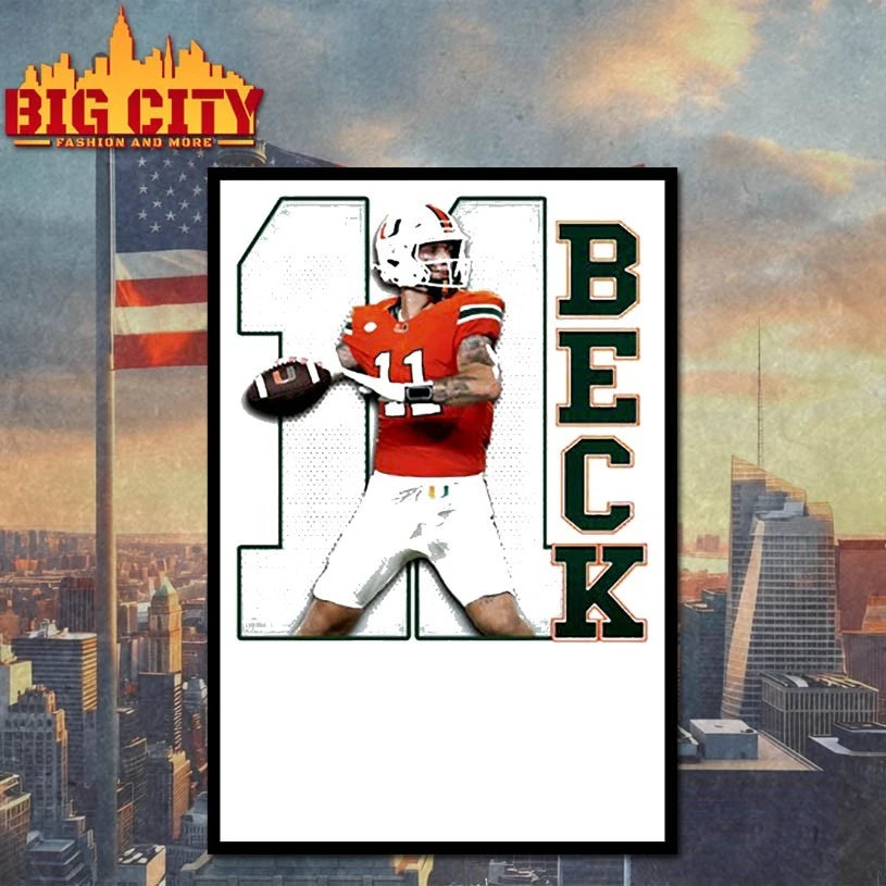 Miami Hurricanes Beck 11 - Adult & Kids T-Shirts, Sweatshirts & Hoodies apparel design preview 4