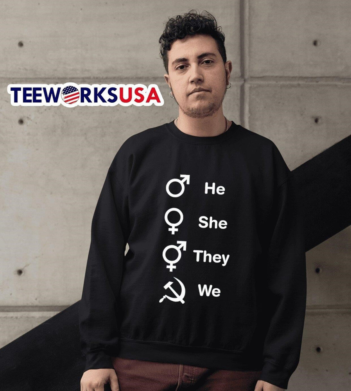 He she they we communism - Adult & Kids T-Shirts, Sweatshirts & Hoodies apparel design preview 3