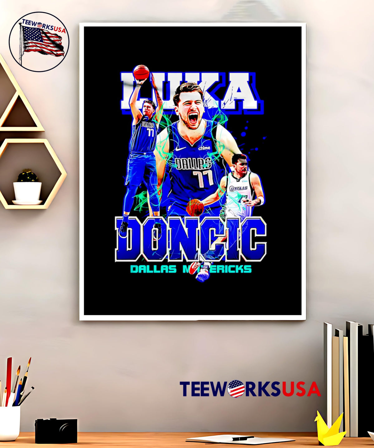 Luka Doncic Dallas Mavericks graphic scream - Adult & Kids T-Shirts, Sweatshirts & Hoodies apparel design preview 5