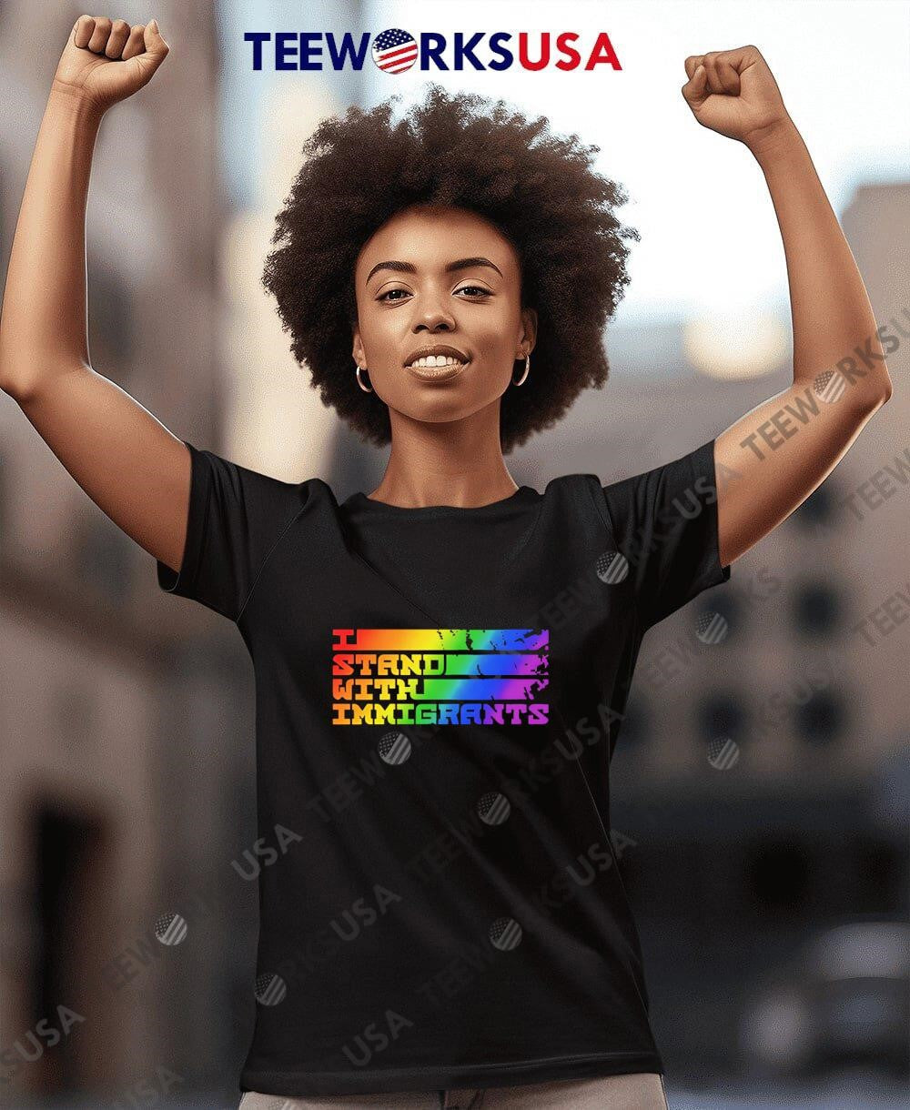 I Stand With Immigrants pride - Adult & Kids T-Shirts, Sweatshirts & Hoodies apparel design preview 8