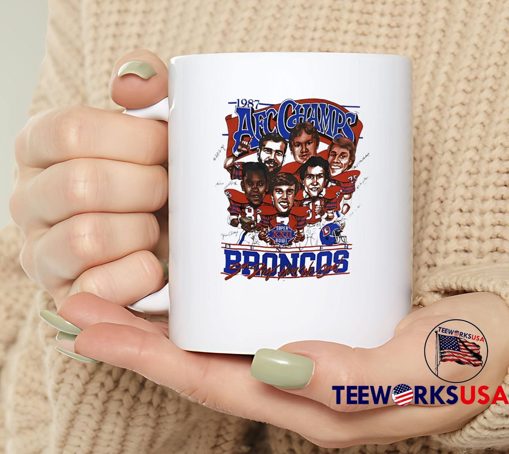 2025 AFC West Champs Denver Broncos 1987 cartoon - Adult & Kids T-Shirts, Sweatshirts & Hoodies apparel design preview 5