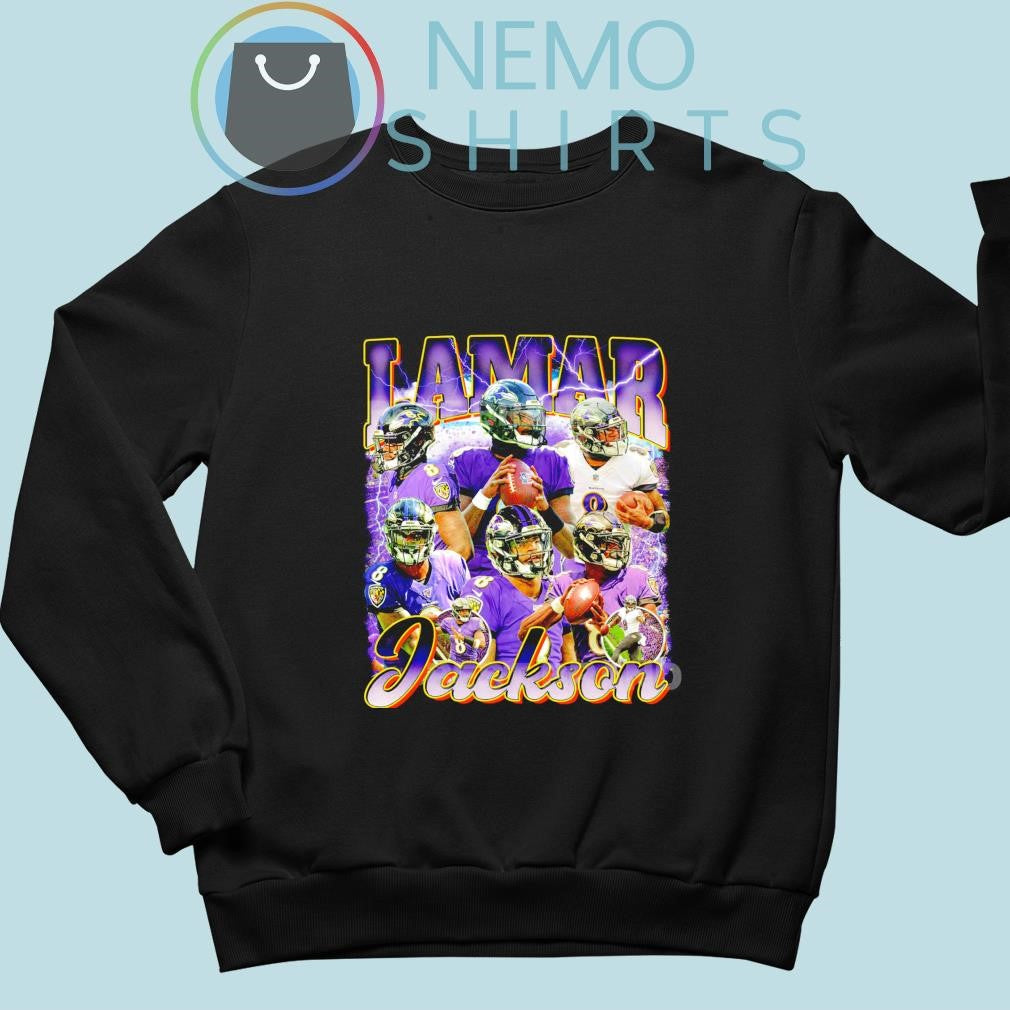 Lamar Jackson Baltimore Ravens collage vintage - Adult & Kids T-Shirts, Sweatshirts & Hoodies product image 4