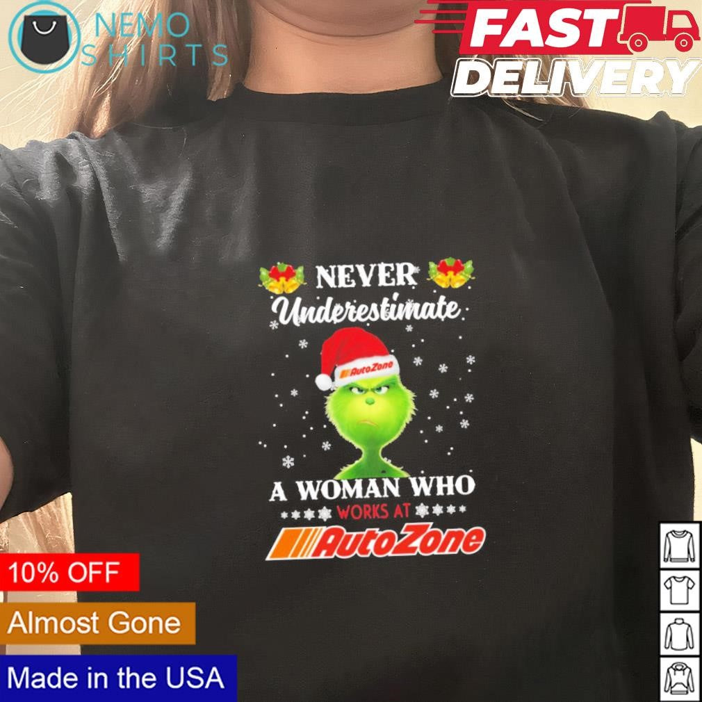 Santa Grinch never underestimate a woman tho works at - Adult & Kids T-Shirts, Sweatshirts & Hoodies apparel design preview 3