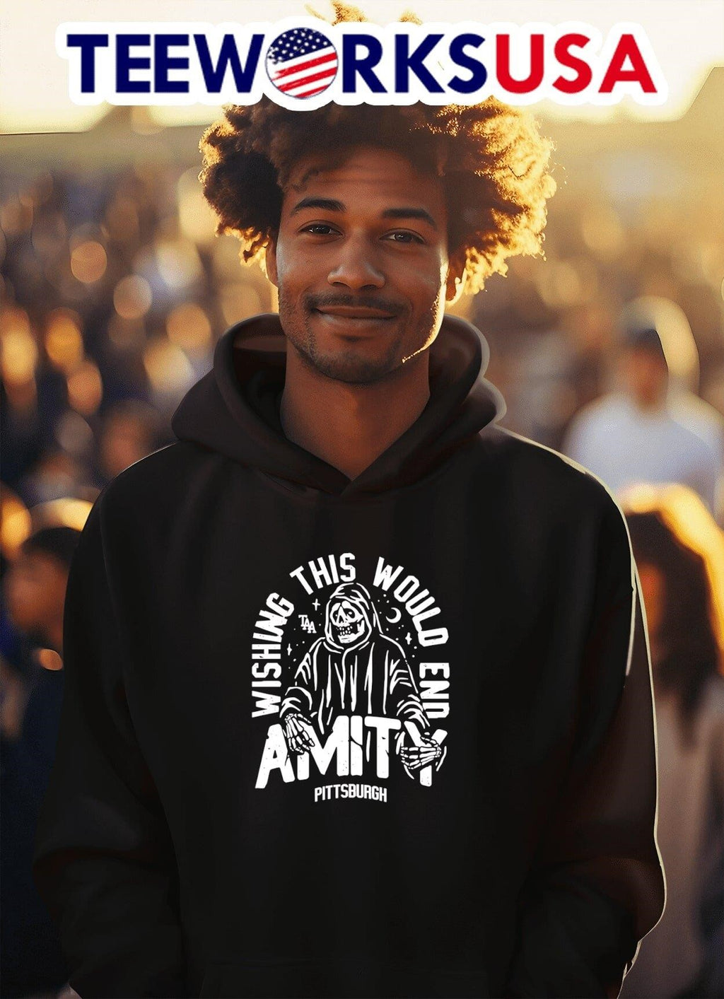Pittsburgh Wishing This Would End Amity - Adult & Kids T-Shirts, Sweatshirts & Hoodies apparel design preview 2