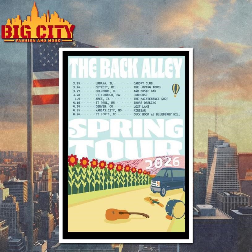 2026 The Back Alley Spring Tour Poster - Adult & Kids T-Shirts, Sweatshirts & Hoodies apparel design preview 4