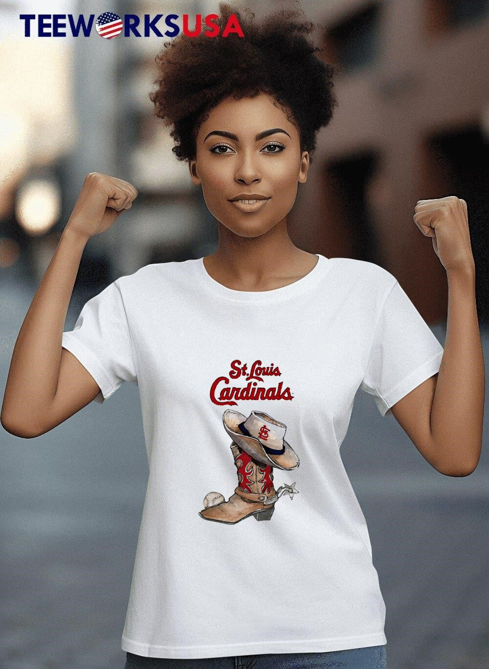 St. Louis Cardinals Cowboy Boot - Adult & Kids T-Shirts, Sweatshirts & Hoodies apparel design preview 8