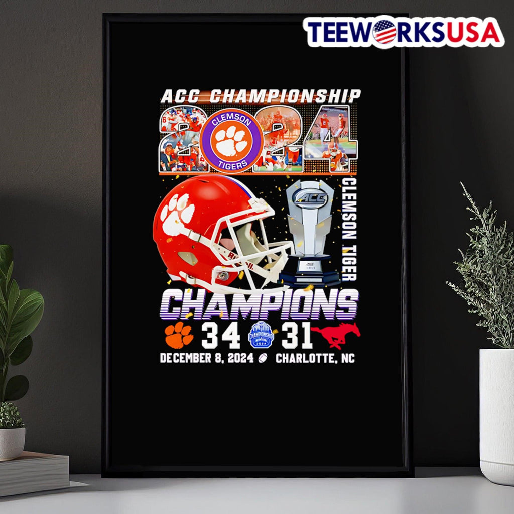 ACC Championship 2024 Clemson Tigers Champions helmet - Adult & Kids T-Shirts, Sweatshirts & Hoodies apparel design preview 5