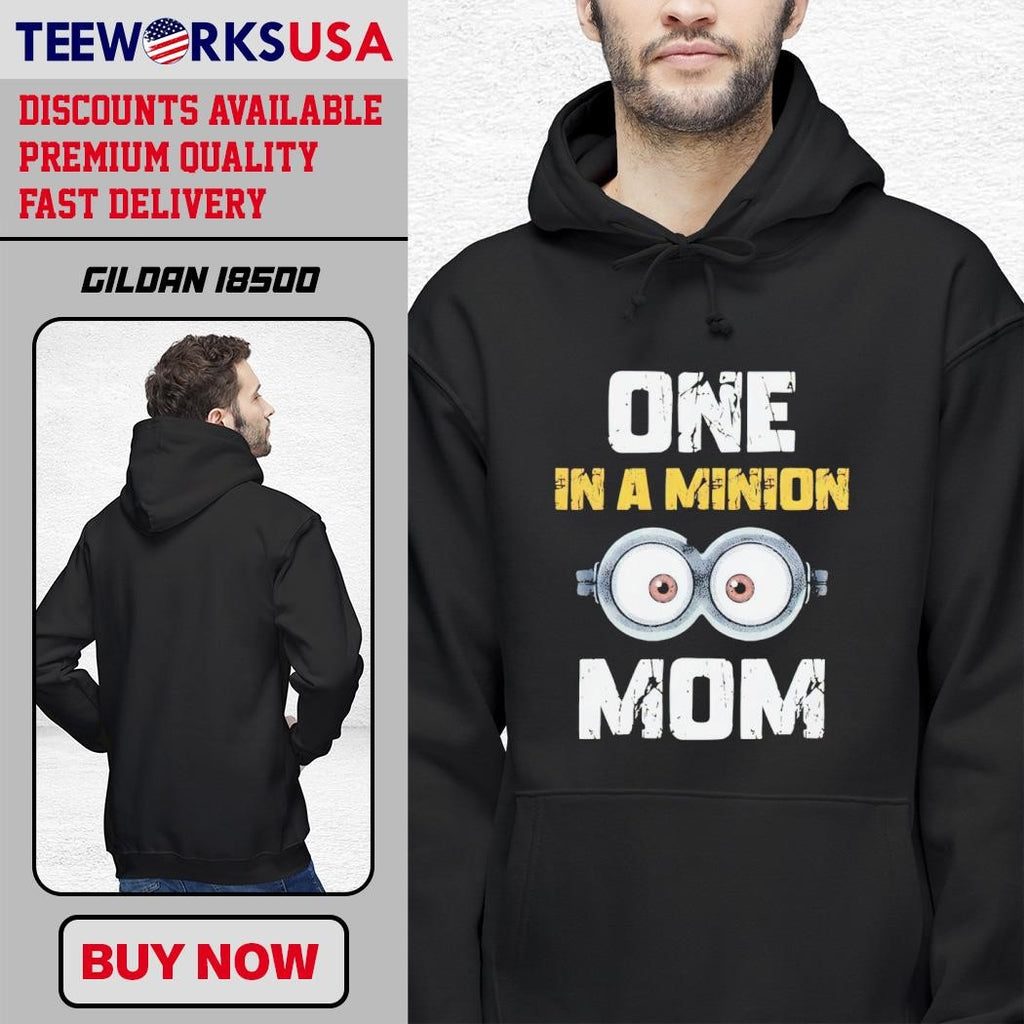 One In A Minion Mom design simple - Adult & Kids T-Shirts, Sweatshirts & Hoodies apparel design preview 2