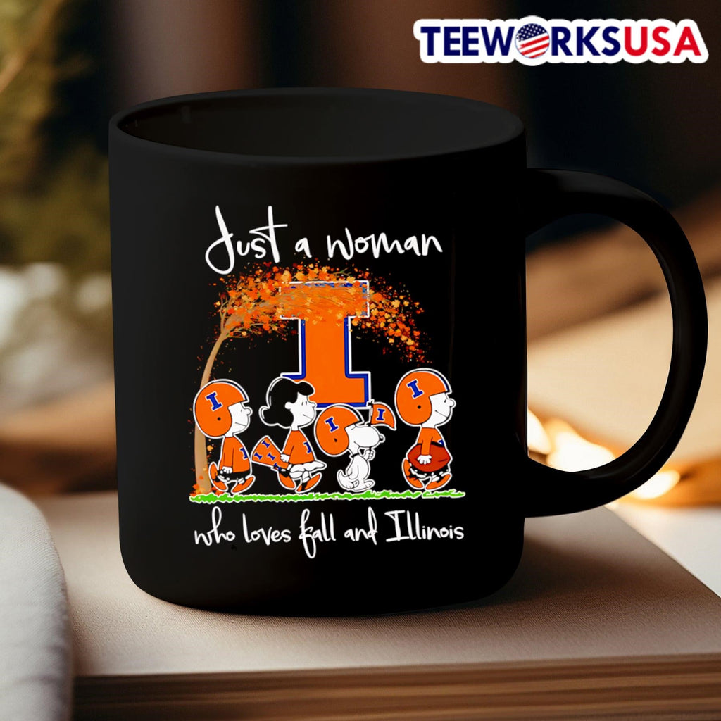 Peanuts just a woman who loves fall and Illinois - Adult & Kids T-Shirts, Sweatshirts & Hoodies apparel design preview 3